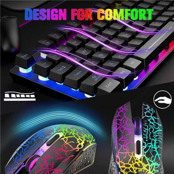 Wireless Gaming Keyboard and Mouse Combo with 87 Key Rainbow LED Backlight - Picture 7 of 7